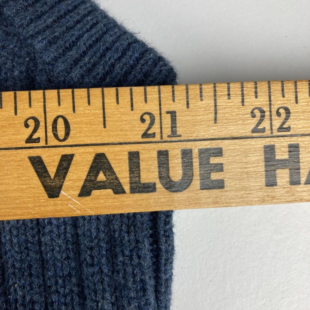 Eddie Bauer Mens XL Blue Cable Knit Cotton V Neck Sweater Vest Made in Hong Kong - Picture 5 of 8